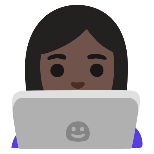 woman technologist: dark skin tone — Google