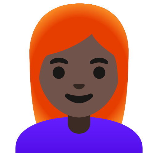 woman: dark skin tone, red hair — Google