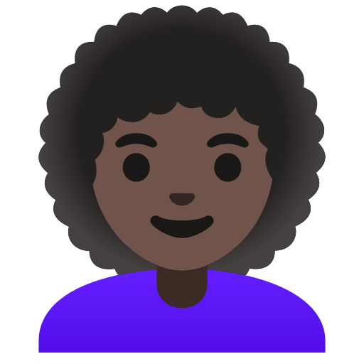 woman: dark skin tone, curly hair — Google