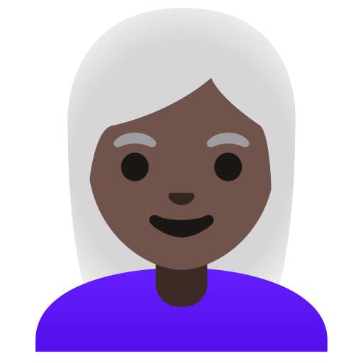 woman: dark skin tone, white hair — Google