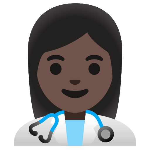 woman health worker: dark skin tone — Google