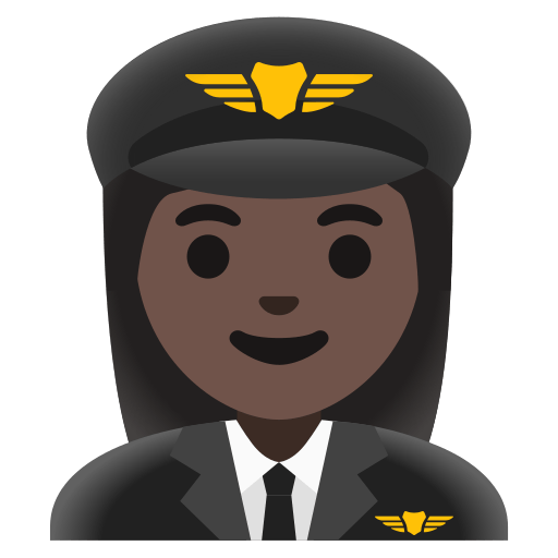 woman pilot: dark skin tone — Google