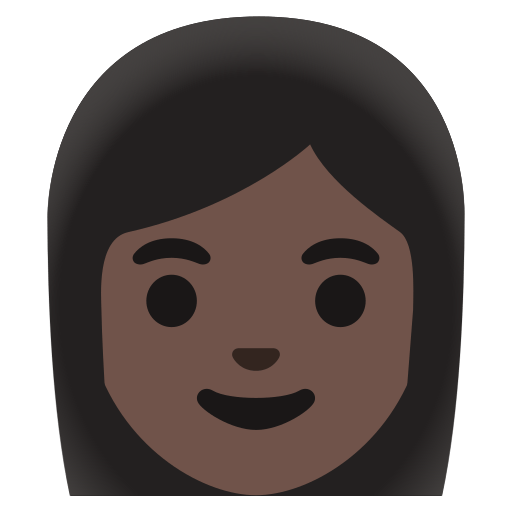 woman: dark skin tone — Google