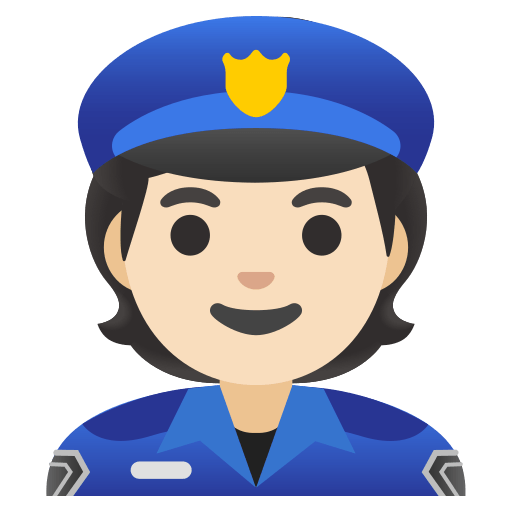 police officer: light skin tone — Google