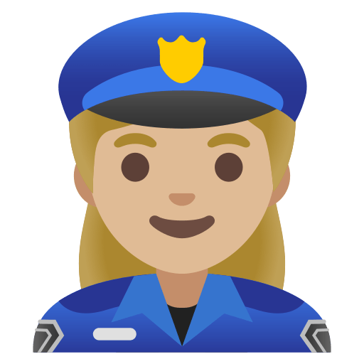 woman police officer: medium-light skin tone — Google
