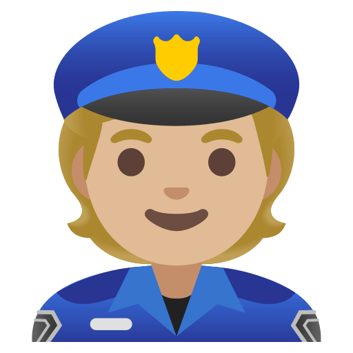 police officer: medium-light skin tone — Google