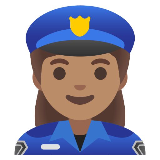 woman police officer: medium skin tone — Google