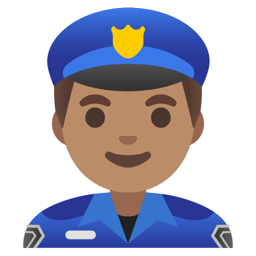man police officer: medium skin tone — Google