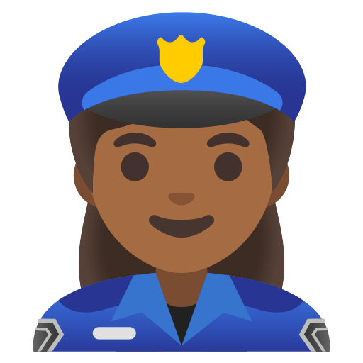 woman police officer: medium-dark skin tone — Google