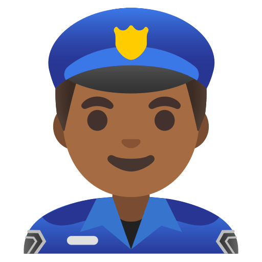 man police officer: medium-dark skin tone — Google