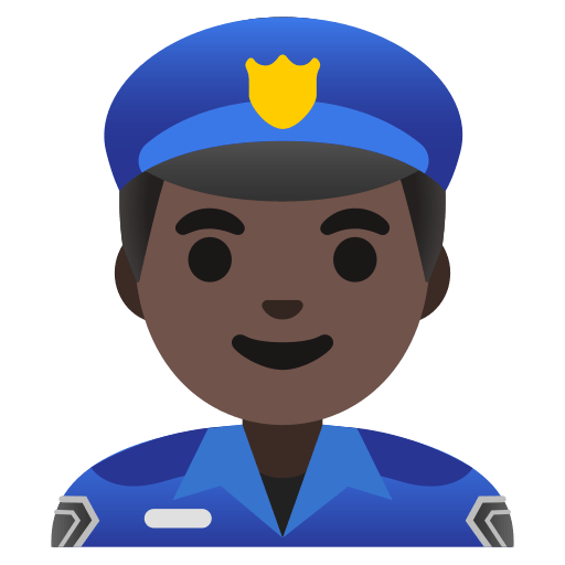 man police officer: dark skin tone — Google