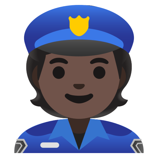 police officer: dark skin tone — Google