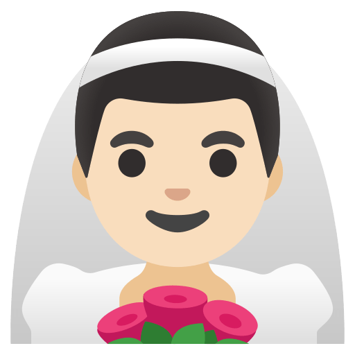 man with veil: light skin tone — Google