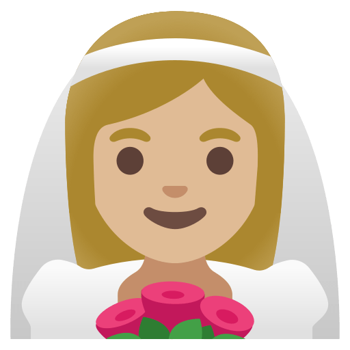 woman with veil: medium-light skin tone — Google