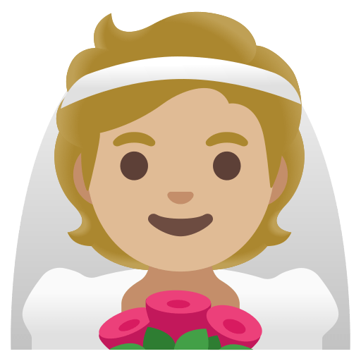 person with veil: medium-light skin tone — Google