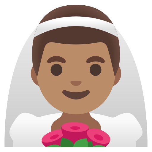 man with veil: medium skin tone — Google