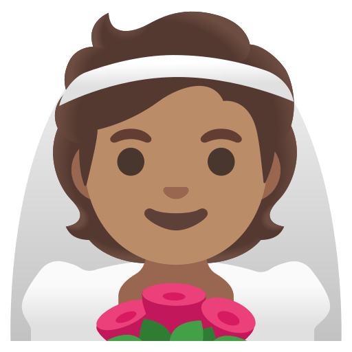 person with veil: medium skin tone — Google