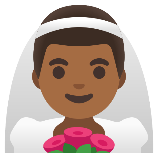 man with veil: medium-dark skin tone — Google