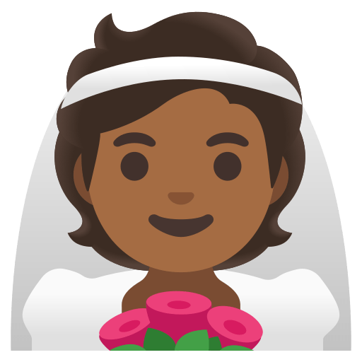 person with veil: medium-dark skin tone — Google