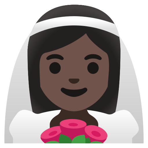 woman with veil: dark skin tone — Google