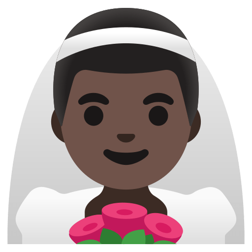 man with veil: dark skin tone — Google