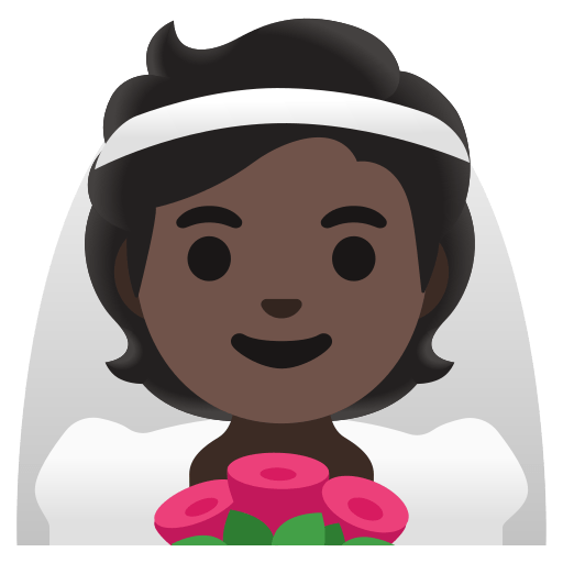 person with veil: dark skin tone — Google