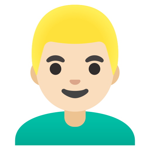 man: light skin tone, blond hair — Google
