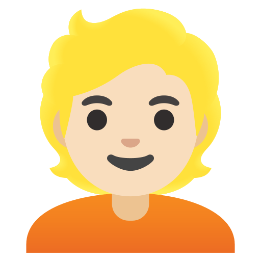 person: light skin tone, blond hair — Google