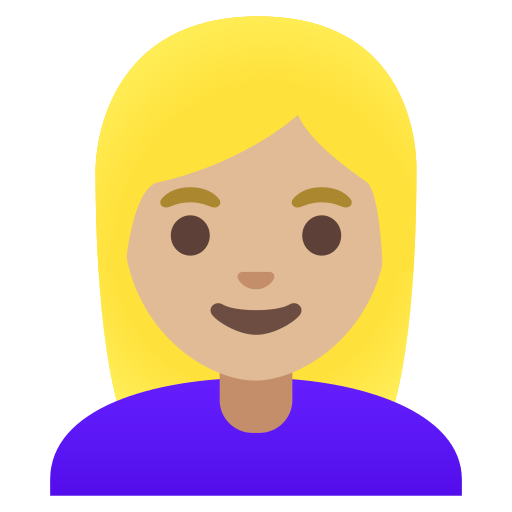 woman: medium-light skin tone, blond hair — Google
