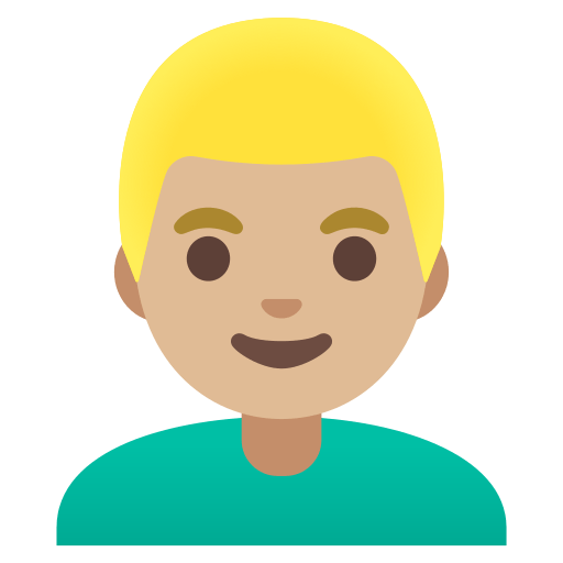 man: medium-light skin tone, blond hair — Google