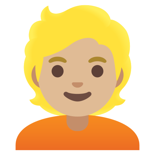 person: medium-light skin tone, blond hair — Google