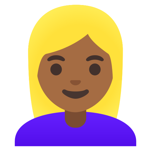 woman: medium-dark skin tone, blond hair — Google