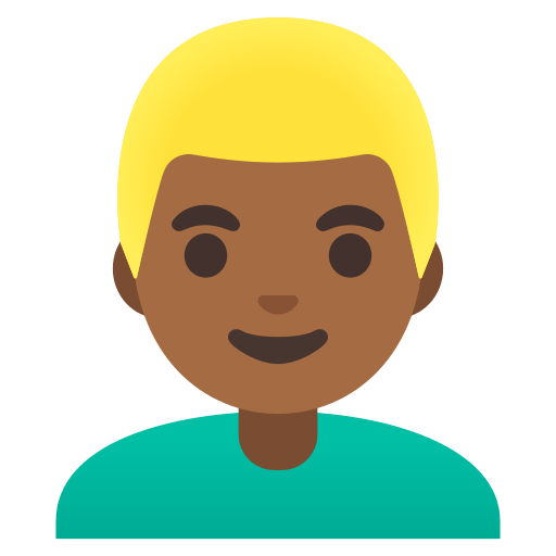 man: medium-dark skin tone, blond hair — Google