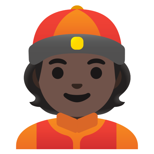 person with skullcap: dark skin tone — Google