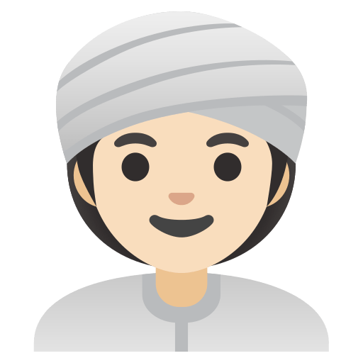 woman wearing turban: light skin tone — Google