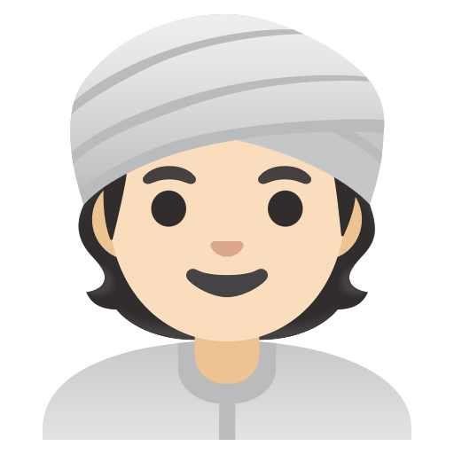 person wearing turban: light skin tone — Google