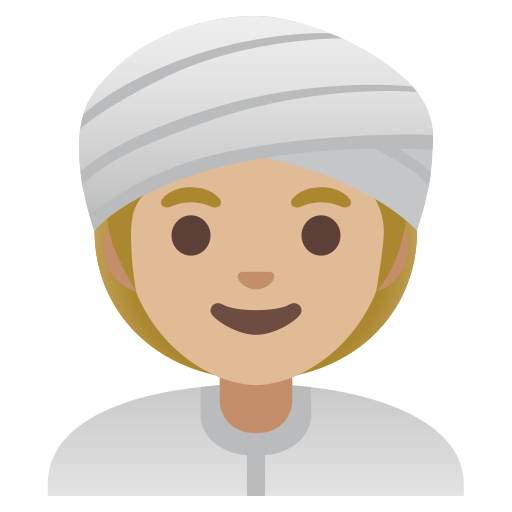 woman wearing turban: medium-light skin tone — Google