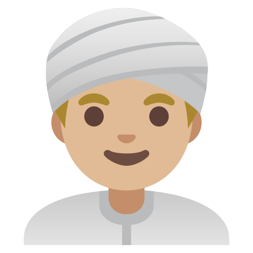 man wearing turban: medium-light skin tone — Google