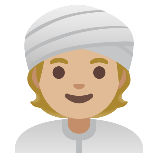person wearing turban: medium-light skin tone — Google