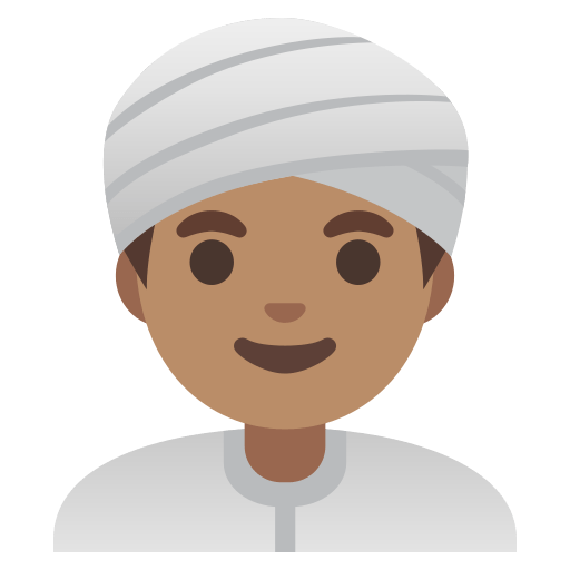 man wearing turban: medium skin tone — Google