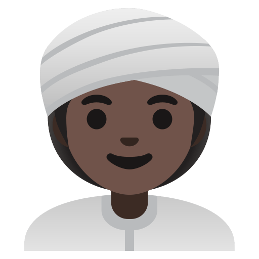 woman wearing turban: dark skin tone — Google