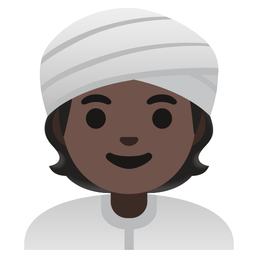 person wearing turban: dark skin tone — Google