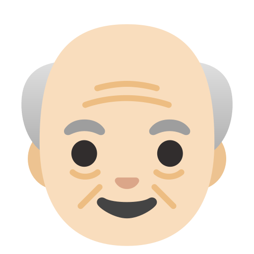 old man: light skin tone — Google