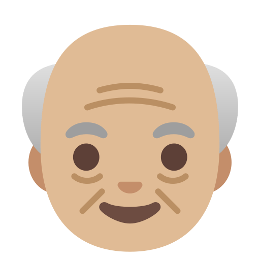 old man: medium-light skin tone — Google