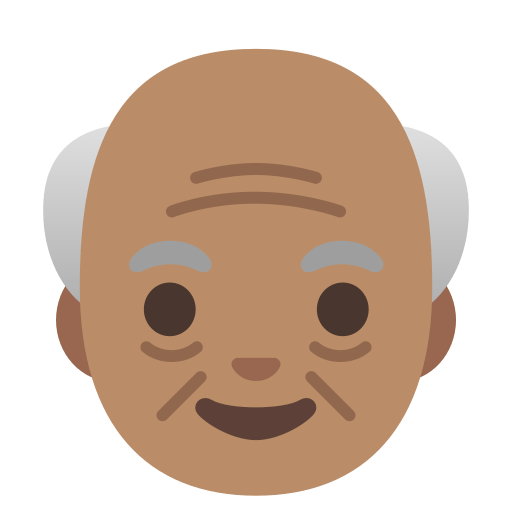 old man: medium skin tone — Google
