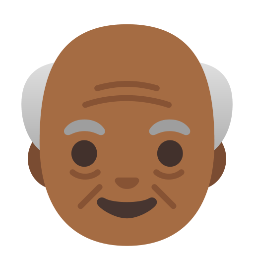 old man: medium-dark skin tone — Google