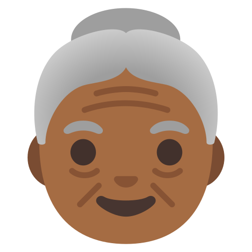 old woman: medium-dark skin tone — Google