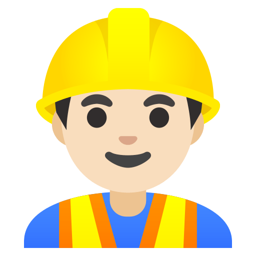 man construction worker: light skin tone — Google