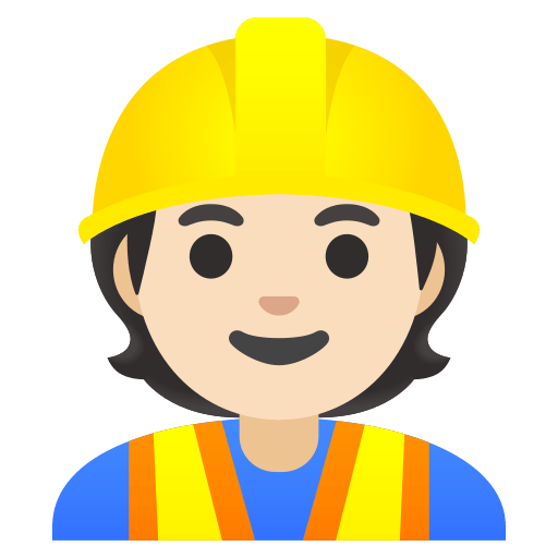 construction worker: light skin tone — Google