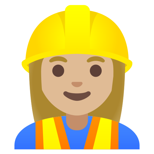 woman construction worker: medium-light skin tone — Google
